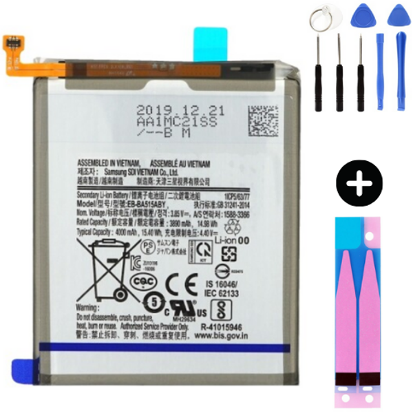 Samsung Galaxy A51 A515f Uyumlu Güçlendirilmiş İthal Pil + Montaj Seti - Image 1