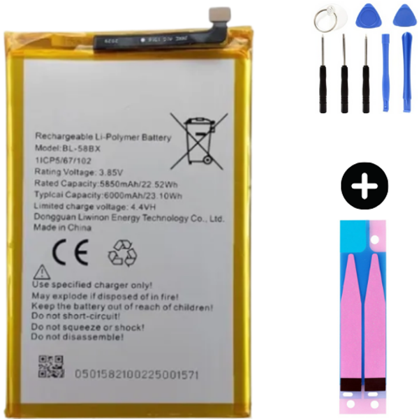 İnfinix Hot 12 Play BL-58BX Uyumlu Güçlendirilmiş İthal Pil + Montaj Seti - Image 1
