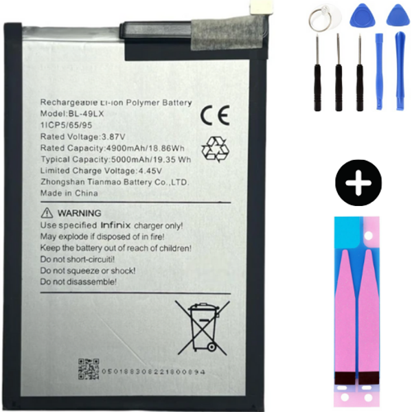 İnfinix Hot 20 BL-49LX Uyumlu Güçlendirilmiş İthal Pil + Montaj Seti - Image 1