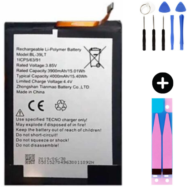 Tecno Spark 20 Pro Plus BL-39LT Uyumlu Güçlendirilmiş İthal Pil + Montaj Seti - Image 1
