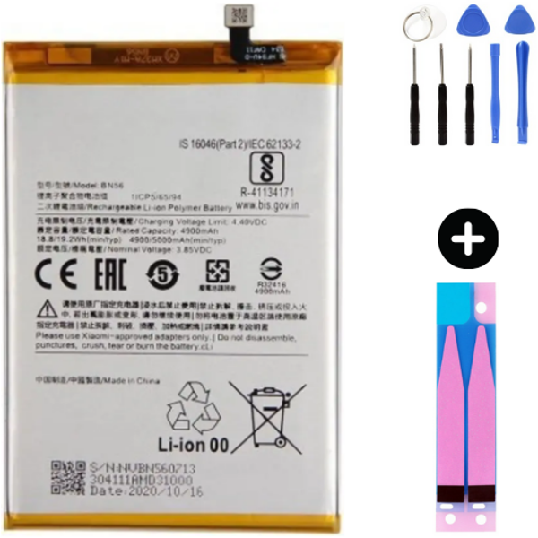 Xiaomi Pocophone Poco C51 BN56 Uyumlu A Kalite Batarya Pil + Montaj Seti - Image 1