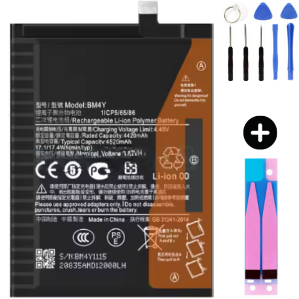Xiaomi Pocophone Poco F3 BM4Y Uyumlu Güçlendirilmiş İthal Pil + Montaj Seti - Image 1