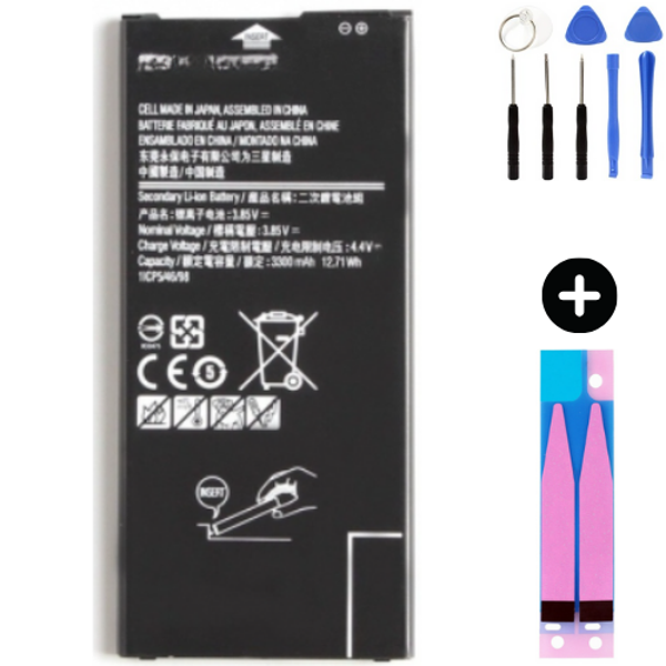 Samsung Galaxy J7 Prime G610f Uyumlu Güçlendirilmiş İthal Pil + Montaj Seti - Image 1
