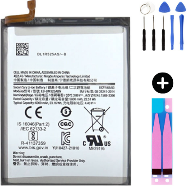 Samsung Galaxy M32 M325f Uyumlu A Kalite Batarya Pil + Montaj Seti - Image 1
