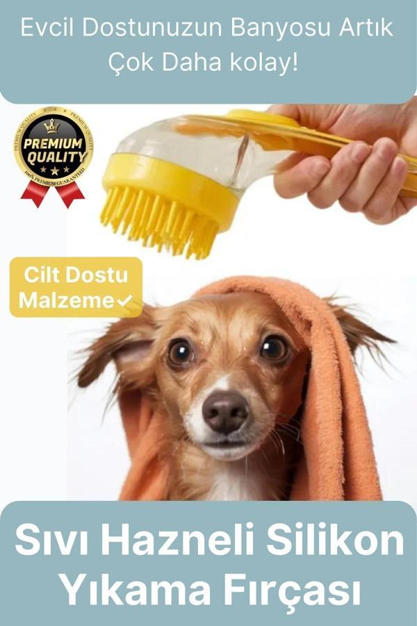Özel Üretim Banyo Masaj Yapan Tarak Kedi Köpek Evcil Hayvan Sıvı Hazneli Silikon Yıkama Fırçası - Image 1