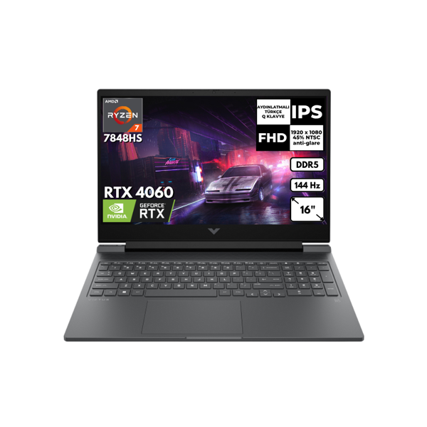 HP Victus 16-S0014NT R7-7840HS 48  GB 1 TBSSD  8GB RTX4060 16.1" 144Hz FHD Windows 11 Home Gaming Laptop 7Z4M5EAAT53 - Image 1