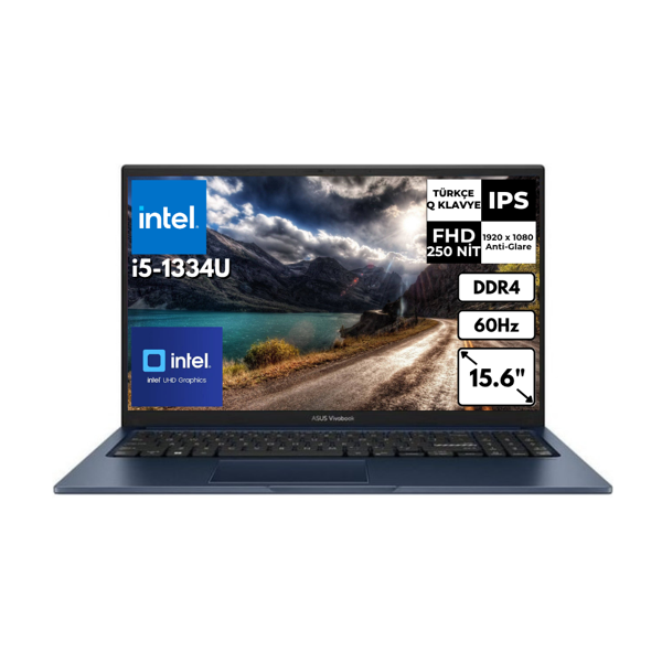 Asus Vivobook 15 İ5-1334U 15.6" 8 GB 2 TBSSD UHD Graphics 15.6" FHD Windows 11 Pro Notebook X1504VA-NJ2404AT44 - Image 1