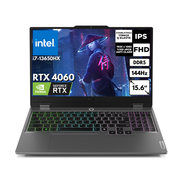 Lenovo LOQ 15IRX9 i7-13650HX 40 GB 2 TBSSD 8GB RTX4060 15.6" 144Hz FHD FreeDos Gaming Laptop 83DV011GTRAT19 - Image 1