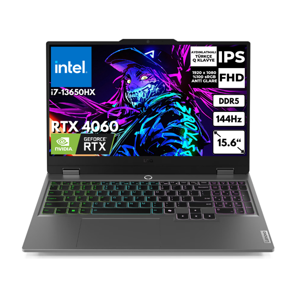 Lenovo LOQ 15IRX9 i7-13650HX 40 GB 4 TBSSD 8GB RTX4060 144Hz 15.6" FHD FreeDos Gaming Laptop 83DV00WTTRAT20 - Image 1