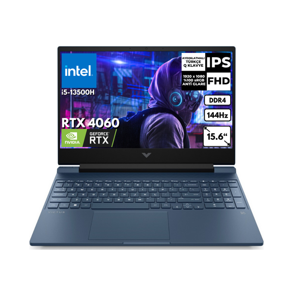 HP Victus Gaming 15-FA1033NT i5-13500H 64 GB 2 TBSSD 6GB RTX4050 Freedos 15.6" FHD Windows 11 Pro Notebook 7N9V2EAAT89 - Image 1