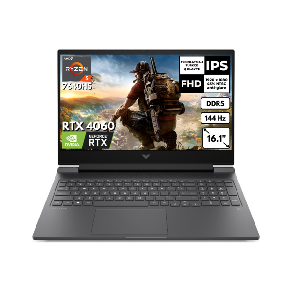 HP Victus 16-S0035NT Ryzen 5 7640HS 48  GB 4 TBSSD  8GB RTX4060 16.1" 144Hz FHD FreeDos Gaming Laptop 7Z5Z2EAAT25 - Image 1