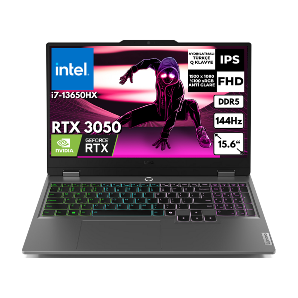 Lenovo LOQ 15IRX9 i7-13650HX 16-GBDDR5 256 GB SSD RTX3050 15.6" 144 Hz FHD Windows 11 Home Gaming Laptop 83DV011CTRAT31 - Image 1