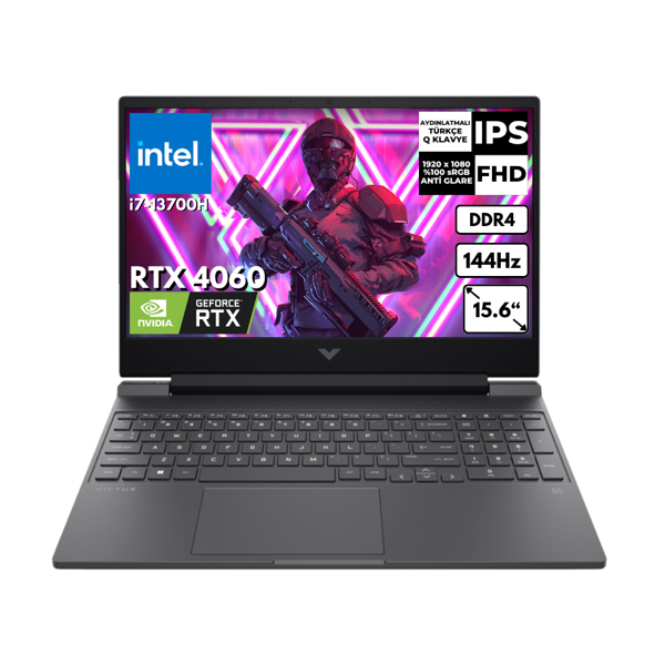 HP Victus 15-FA1055NT i7-13700H 48  GB 2 TBSSD 8 GB RTX4060 15.6" 144Hz FHD FreeDos Gaming Laptop 8U846EAAT24 - Image 1