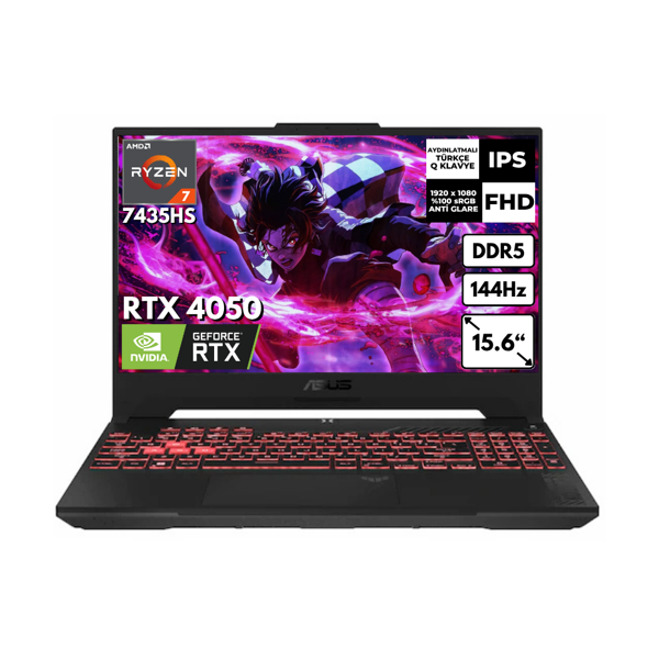 Asus Tuf Gaming A15 R7 7435HS 48  GB 512 GB SSD 6 GB RTX4050 15.6" FHD Windows 11 Home Gaming Notebook FA507NUR-LP159AT52 - Image 1