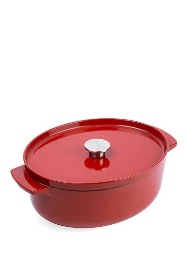 Kitchenaid Kırmızı Oval Döküm Demir Tencere 30 cm - Image 1
