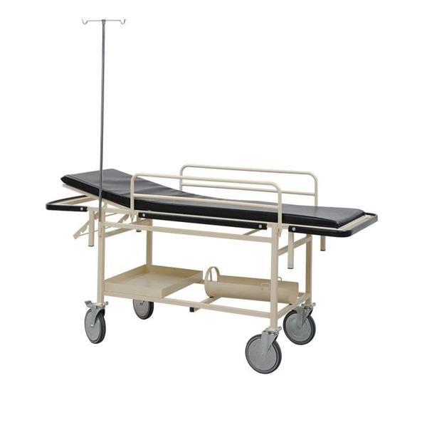 Büyük Teker Sedye | 150 mm Tekerlekli, Antibakteriyel Minderli, Serum Askılı ve Malzeme Raflı E-213 - Image 1