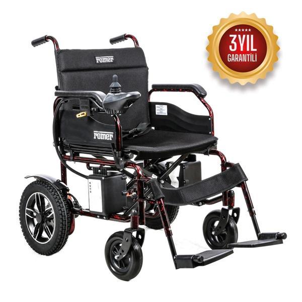 Römer Akülü Tekerlekli Sandalye | 2x340W Motor Gücü, 24V32Ah JEL Akü ve Katlanabilir Çelik Şase R108 - Image 1