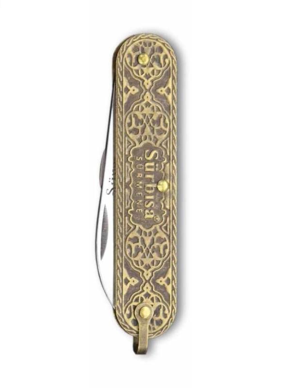 Sürbisa Pirinç İşlemeli Çakı Bıçağı (Çift Bıçaklı) 61804 5.5/3.5 cm - Image 1