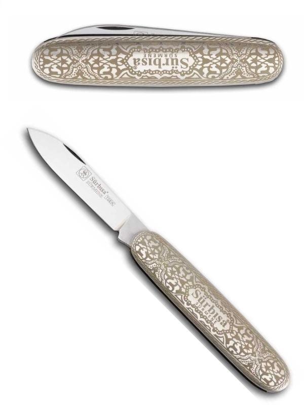 Sürbisa Krom İşlemeli Çakı Bıçağı (Tek Bıçaklı) 61801 6.5 cm - Image 1