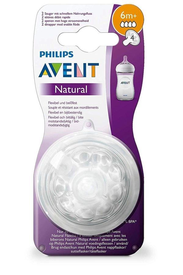 Philips Avent Scf044/27 Natural Biberon Emziği, 4 Delik, 6 Ay , 2'Li - Image 1
