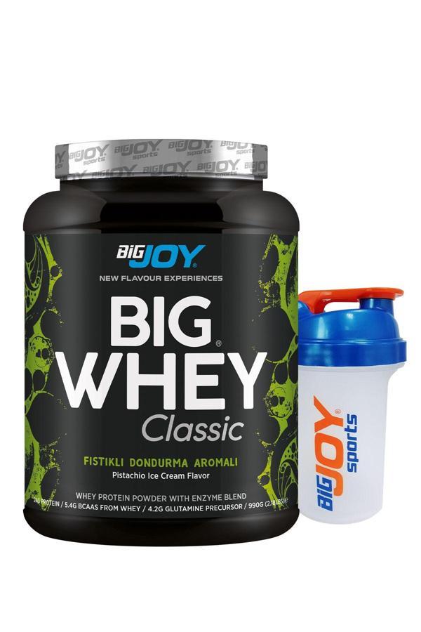 Bigjoy Sports Whey Protein Big Whey Classic Antep Fıstıklı Dondurma 990 Gr Protein Tozu Sindirim Enzimi İlaveli - Image 1