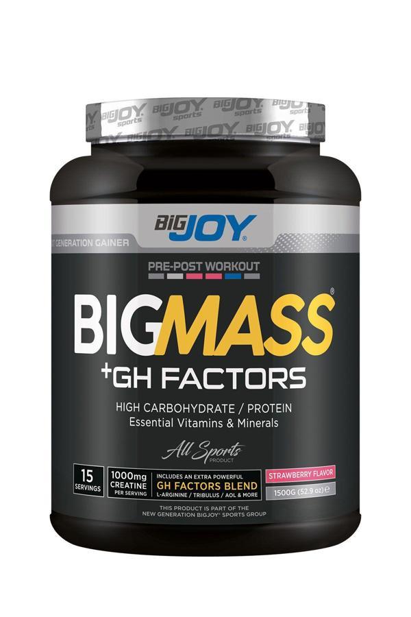 Bigjoy Sports Mass Gainer Çilek Aromalı 1500Gr 15 Servis Big Mass Gh Factors Karbonhidrat Tozu - Image 1