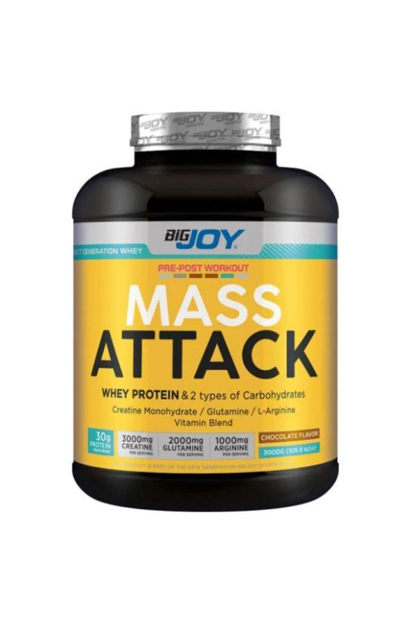 Bigjoy Sports Mass-Attack 3000Gr Çikolata 30Gr Whey Protein 54.42Gr Karbonhidrat 3Gr Kreatin 2Gr Glutamin - Image 1