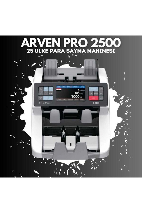 Store Arven Pro 2500 25 Ülke Karışık Para Sayma Makinesi Çift Katlı Çift Cıslı - Image 1