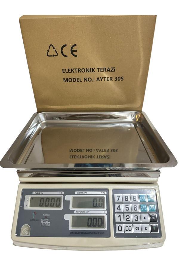Karaağaç Elektronik Ayter 30 Kilogram Bakanlık Onaylı Terazi -Kefe Hediyeli - Image 1