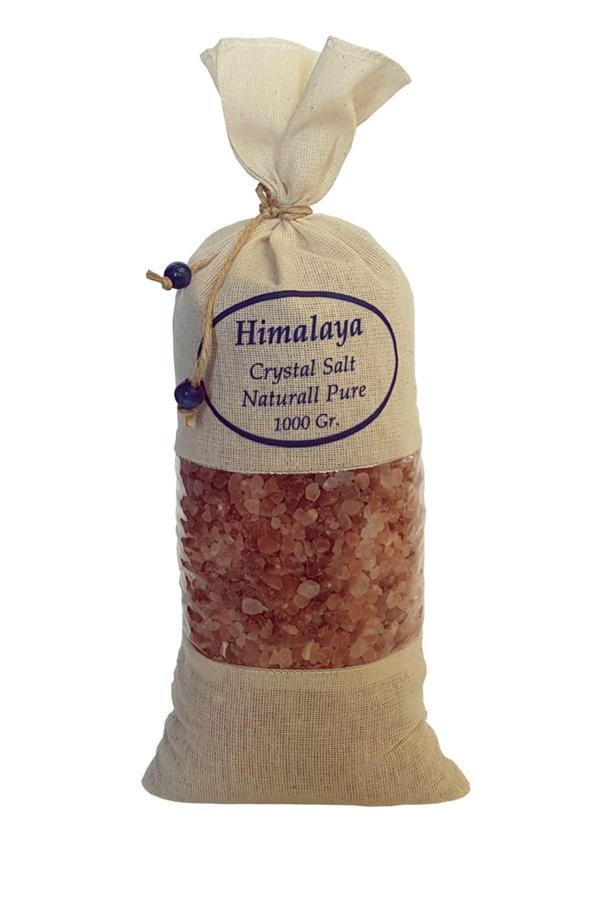 Himalaya Tuzu Granül Iri Tane Pembe 1 Kg Orjinal Bez Torba Himalayan Salt Pink - Image 1