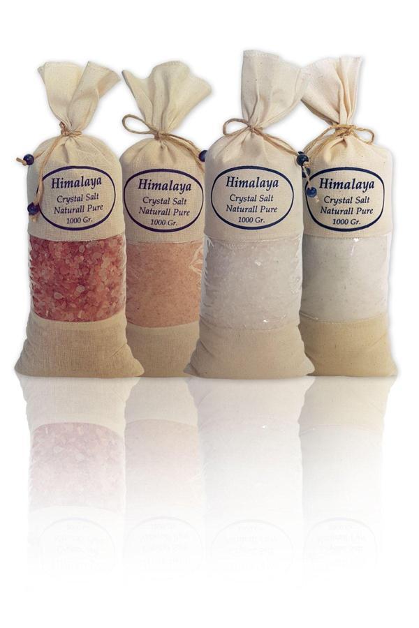Himalaya Tuzu 4 Çeşit Bez Torbalarında Beyaz - Pembe Iri Ve Ince Çeşitleri Kaya Tuz Himalayan Salt - Image 1