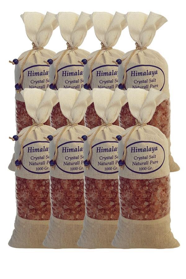 Himalaya Tuzu 8 Kg. Bez Torbada (1kg.x8ad.) Iri Taneli Pembe Renk Himalaya Orijinal Tuz - Image 1