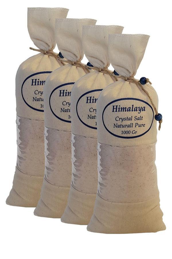 Himalaya Tuzu 4 Kg. Bez Torbada (1kg.x4ad.) Ince Çekim Açık Pembe Renk Himalaya Orijinal Tuz - Image 1