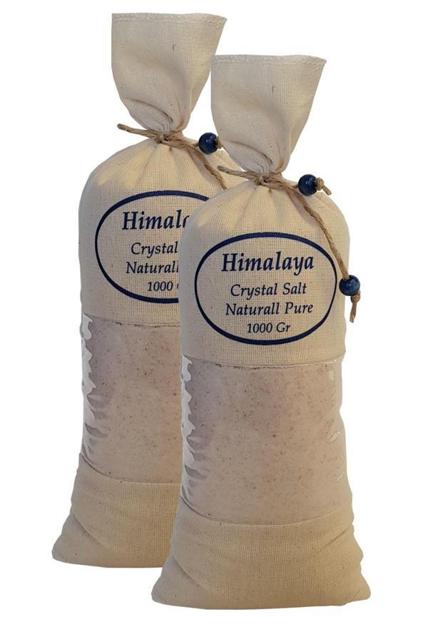 Himalaya Tuzu 2 Kg. Bez Torbada (1kg.x2ad.) Ince Çekim Açık Pembe Renk Himalaya Orijinal Tuz - Image 1
