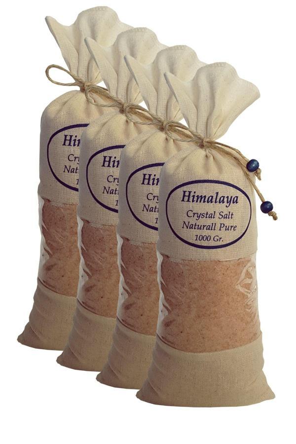 Himalaya Tuzu 4 Kg. Bez Torbada (1kg.x4ad.) Ince Çekim Pembe Renk Himalaya Orijinal Tuz - Image 1
