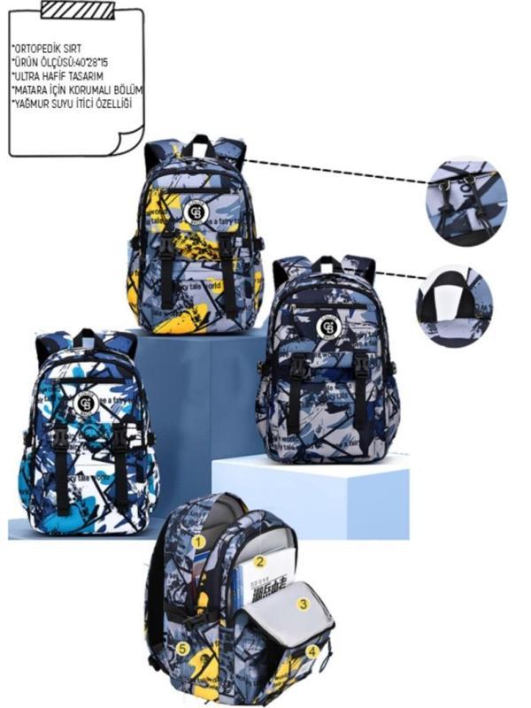 Color Bags Su Geçirmez Okul Çantası B19 Asorti - Image 1
