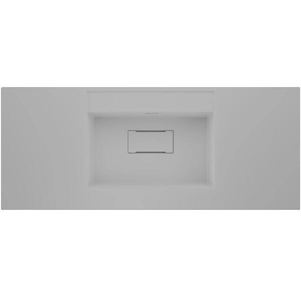 Real Stone Flatstone 60x50 Beyaz Etajerli Granit Banyo Lavabosu - Image 1