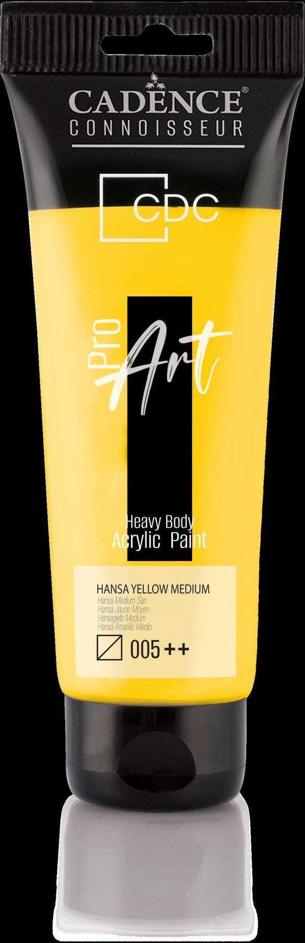 Cadence PROART HEAVY BODY AKRİLİK BOYA PR-005 HANSA MEDIUM SARI 120ML - Image 1