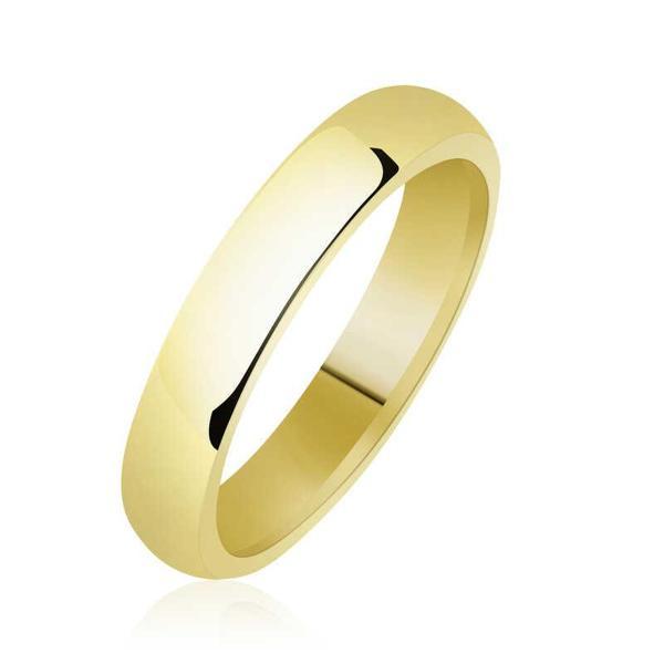 4 mm Düz Bombeli Gold Gümüş Alyans SL3941 - Image 1