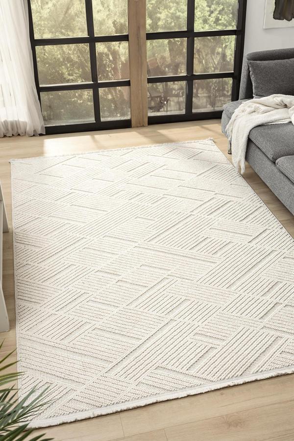 Fizy Beyaz Halı Loop Sisal Halı Modern Dokuma Oturma Odası Salon Halısı 13791A - Image 1