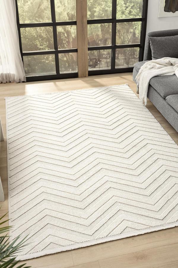 Fizy Beyaz Halı Loop Sisal Halı Modern Dokuma Oturma Odası Salon Halısı 13797A - Image 1