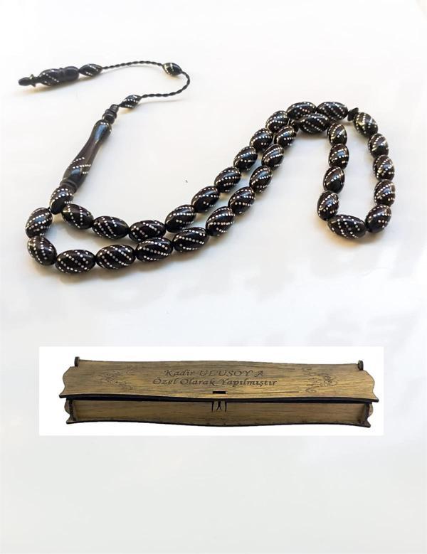 Kişiye Özel Kutulu Sistemli İşlemeli Kuka Tesbih - Image 1