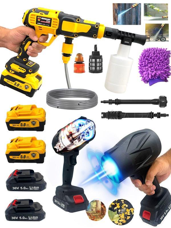Germany Style Çift Akülü Şarjlı Oto Araç Yıkama Köpük Makinesi Araç Üfleme Kurutma Makinesi İkili Se - Image 1