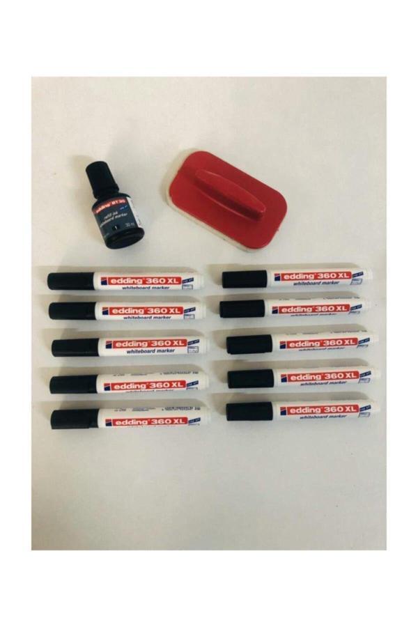 Edding 360 Xl Tahta Kalemi 10'Lu Set( Mürekkep & Tahta Silgisi ) Tx - Image 1