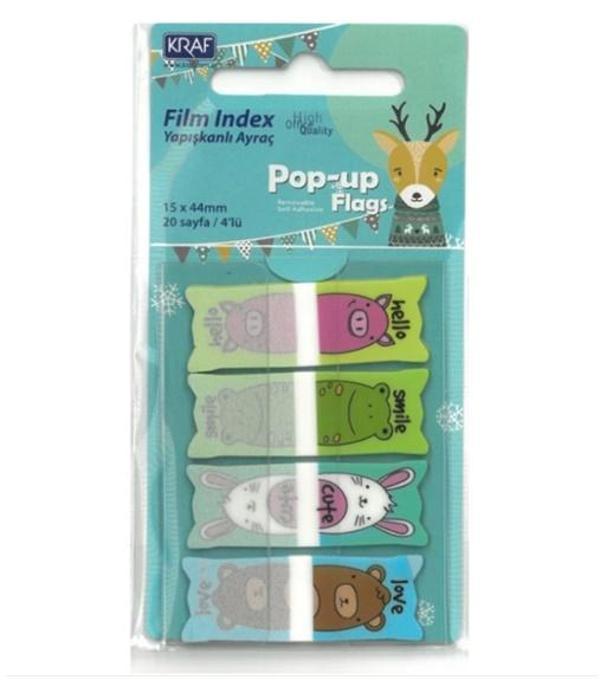 Kraf Film İndex Pop-Up Flags Desenli 4Lü 3 adet - Image 1