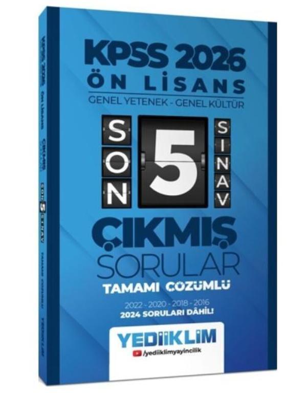 Yediiklim Kpss Ön Lisans Gy-Gk Son 5 Yıl Çıkmış Sorular - Yediiklim Yayınları - Image 1