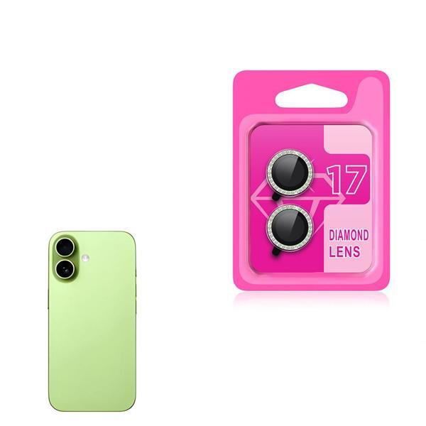iPhone 17 CL-06 Renkli Taşlı Kamera Lens Koruyucu Açık Yeşil - Image 1