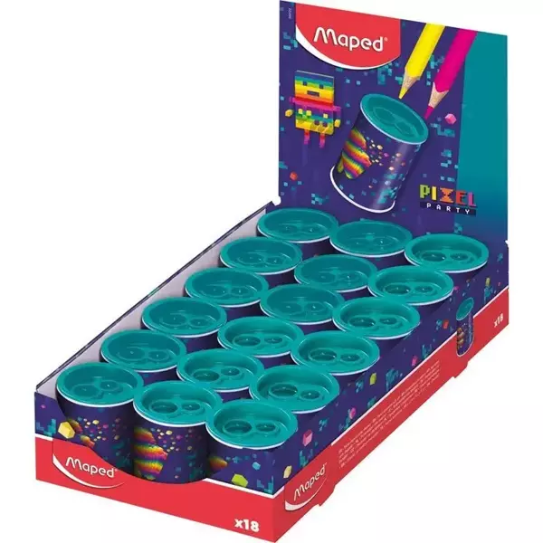 Pixel Party Çift Delikli Kalemtraş (18 Li Paket) 044123 - Image 1