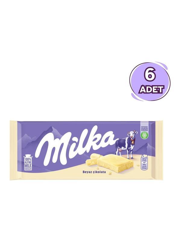Milka Beyaz Tablet Çikolata 80 gr – 6 adet - Image 1