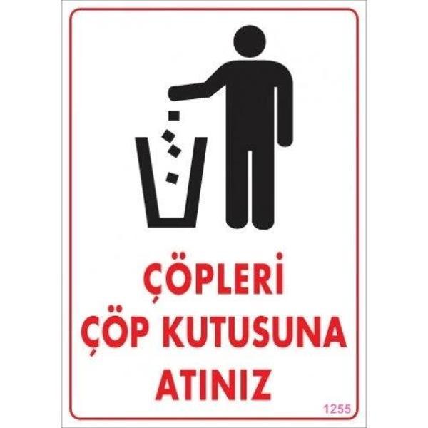 Pvc Levha "Çöpleri Çöp Kutusuna Atınız" 25*35 cm - Image 1